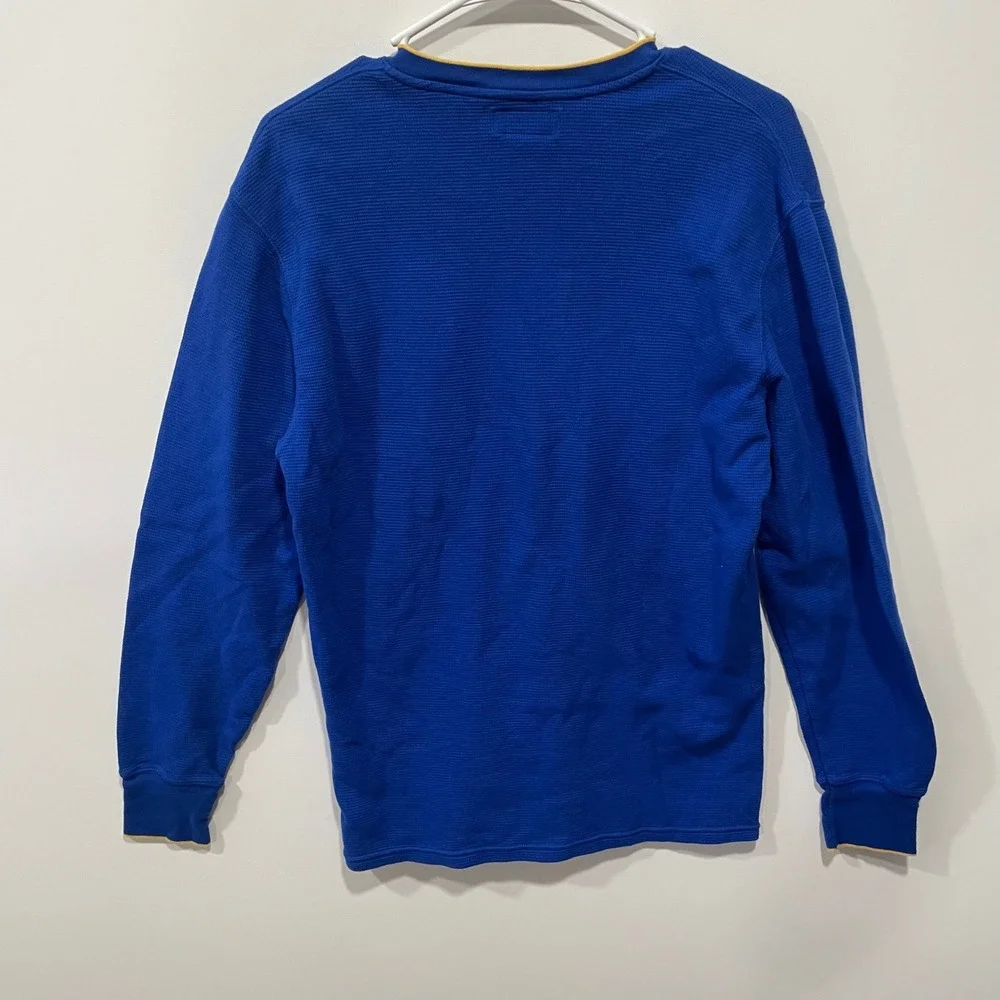 Polo Ralph‎ Lauren Men's Blue Waffle Knit V-Neck Long Sleeve Shirt Size L